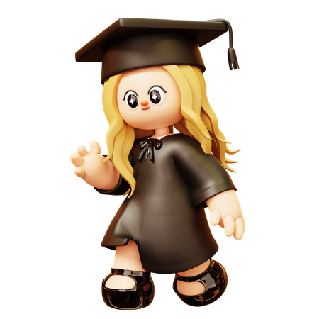 La fille fait la marche de la rampe de remise des diplômes  3D Icon