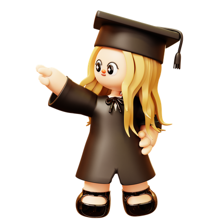 La fille guide la direction  3D Icon