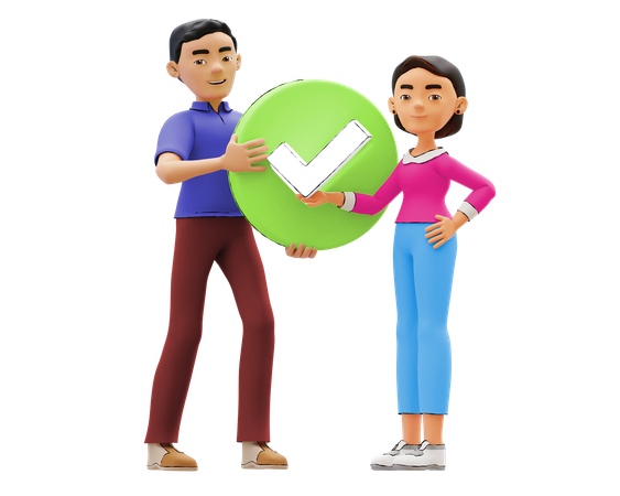La gente de negocios completó la tarea  3D Icon