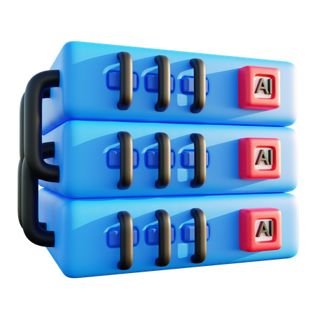 La inteligencia artificial procesa datos  3D Icon