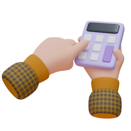 La main tient la calculatrice  3D Icon