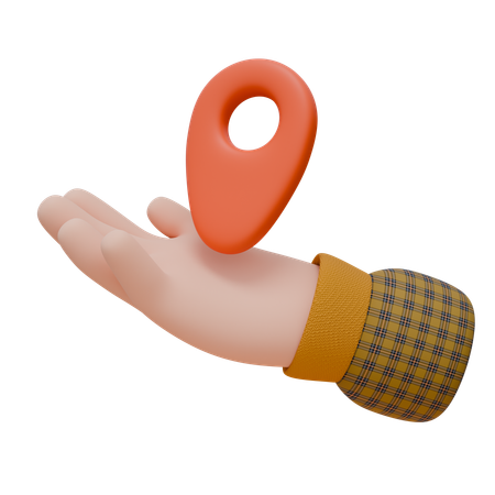 La main tient une épingle de localisation  3D Icon