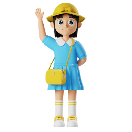 La niña dice hola  3D Icon