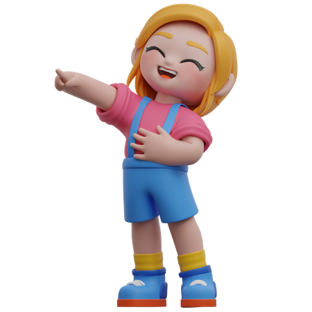 La niña se rió  3D Icon