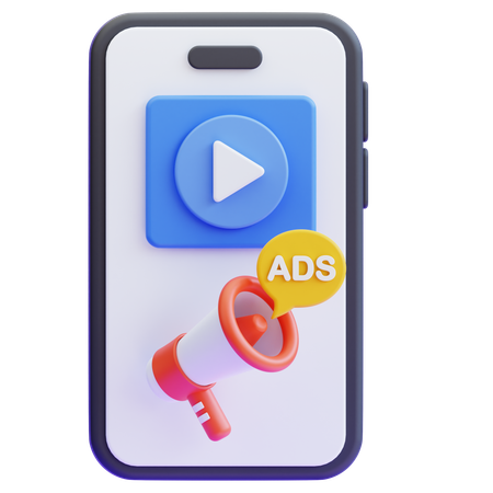 La publicidad móvil  3D Icon