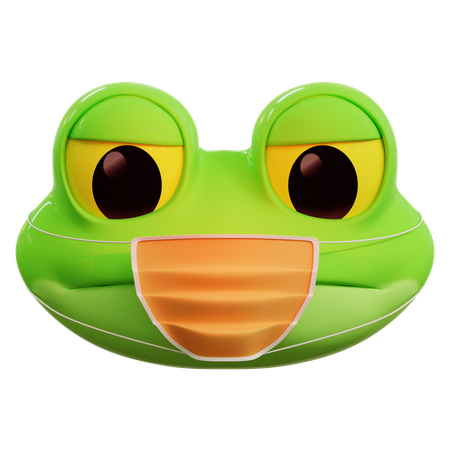 La rana emoji tiene gripe  3D Icon