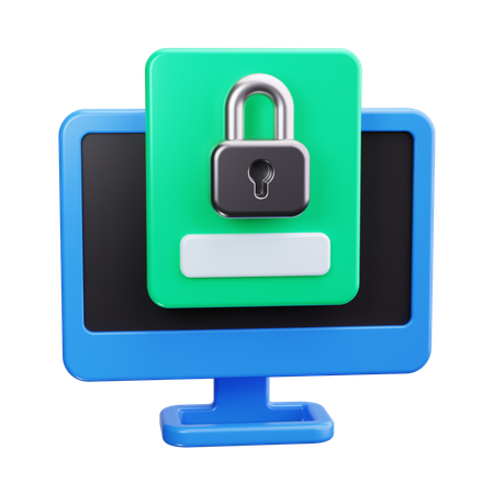 La seguridad informática  3D Icon