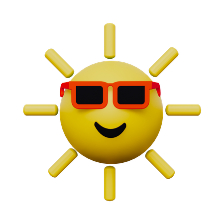 La sonrisa del sol brillante  3D Icon