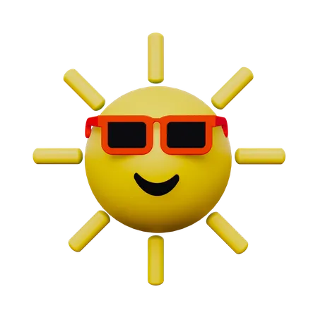 La sonrisa del sol brillante  3D Icon