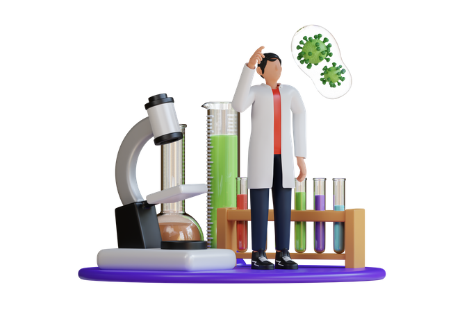 Lab Researcher  3D Illustration