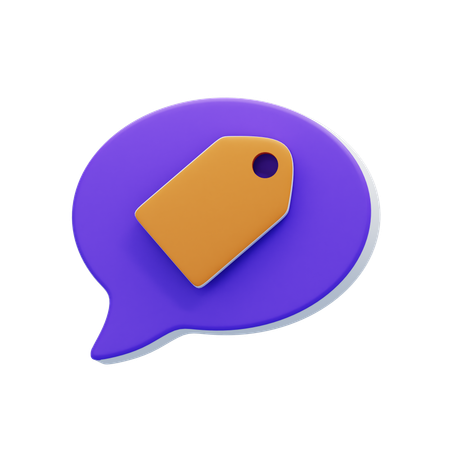 Lable Chat Bubble  3D Icon