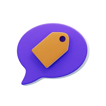 Lable Chat Bubble  3D Icon