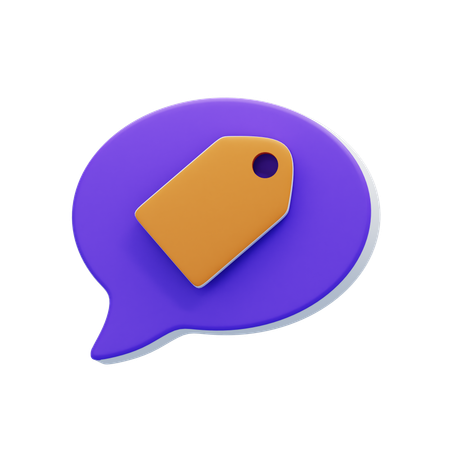 Lable Chat Bubble 3D Icon