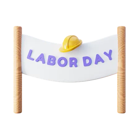 Labor Day Banner  3D Icon