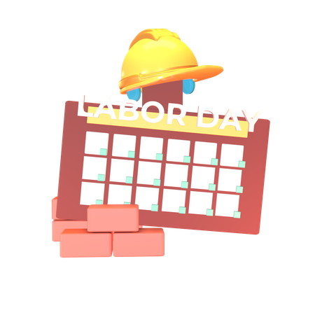 Labor Day Calendar  3D Icon
