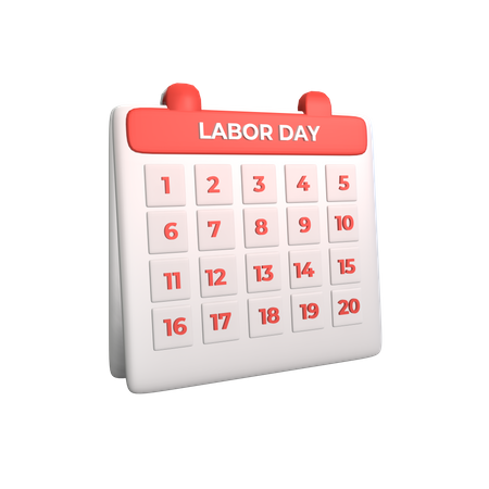 Labor Day Calendar  3D Icon