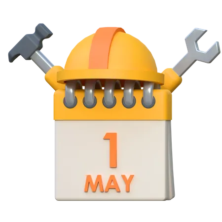 First May Calendar Date Labor Day Icon 3 D Illustration 3D Icon