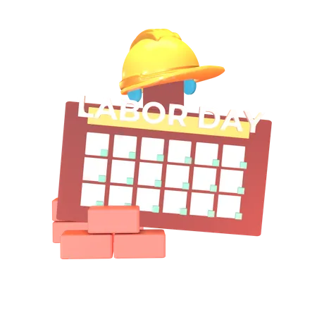 Labor Day Calendar  3D Icon