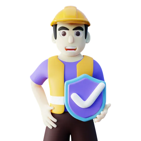 Labor Worker Insurance  3D Icon