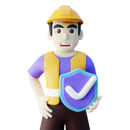 Labor Worker Insurance  3D Icon
