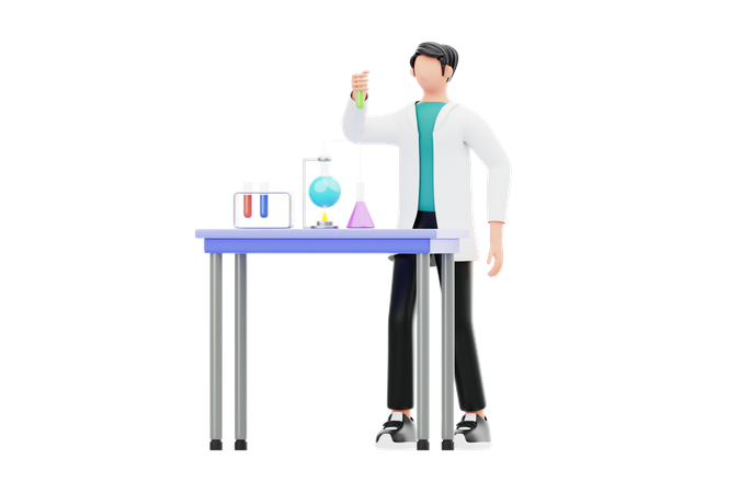 Laboratório de química  3D Illustration