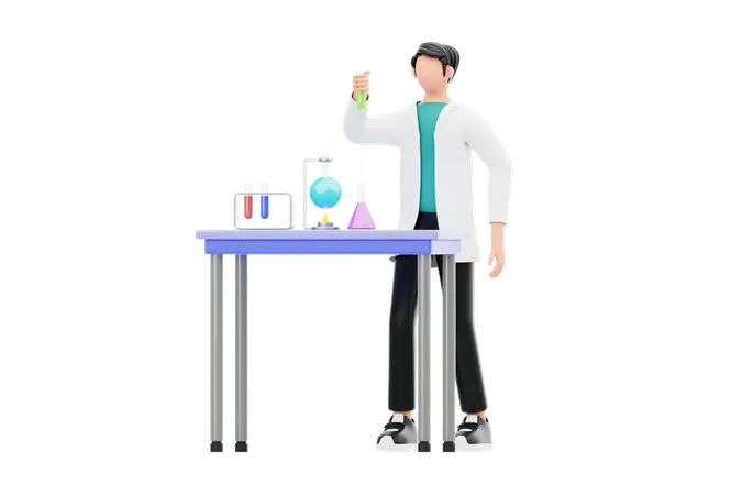 Laboratório de química  3D Illustration