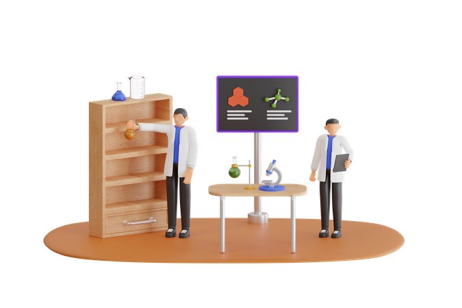 Laboratory Assistant Taking Some Notes  3D Icon