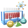 3d laboratory equipment logo