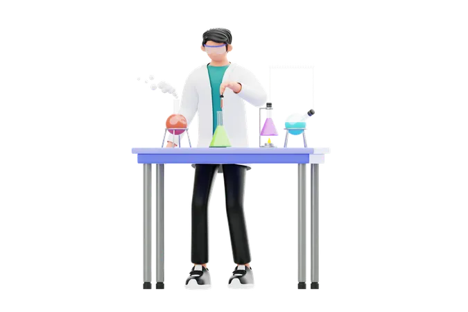 Laboratory Experiment  3D Illustration