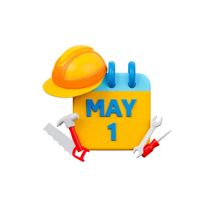 Labour Day Calendar  3D Icon