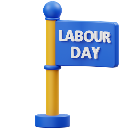 Labour Day Flag  3D Icon