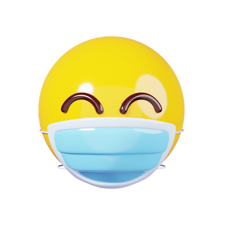 Lächeln mit Maske Emoji  3D Emoji