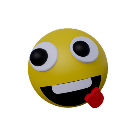 Lächeln, verrücktes Emoji  3D Icon