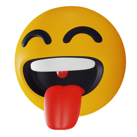 Lächelnd die Zunge raus  3D Icon