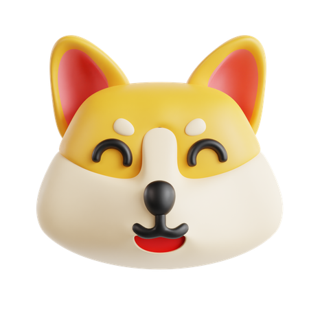 Lächelnder Hund Emoji  3D Icon