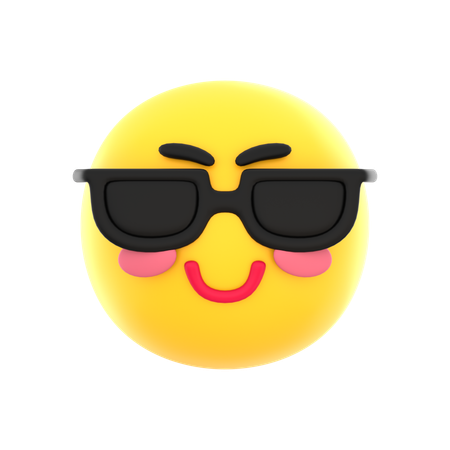 Lächelndes Emoticon mit Sonnenbrille  3D Icon