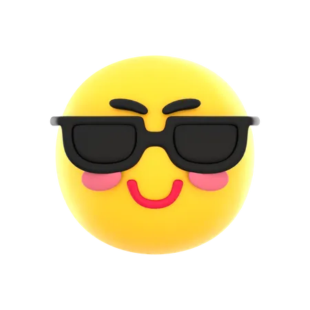 Lächelndes Emoticon mit Sonnenbrille  3D Icon