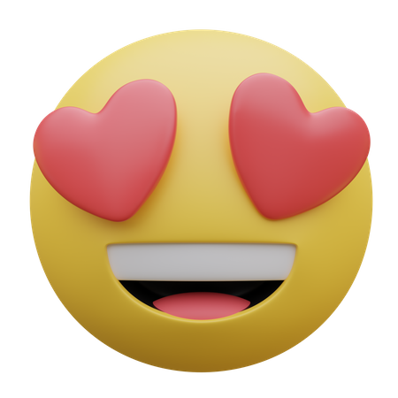 Lächelndes Gesicht mit Herzaugen  3D Icon
