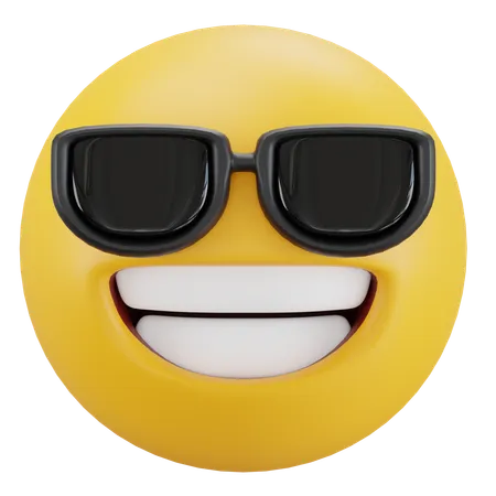 Lächelndes Gesicht mit Sonnenbrille  3D Icon