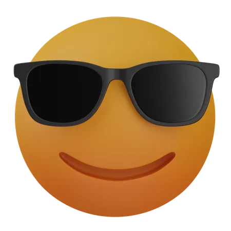 Lächelndes Gesicht mit Sonnenbrille  3D Icon