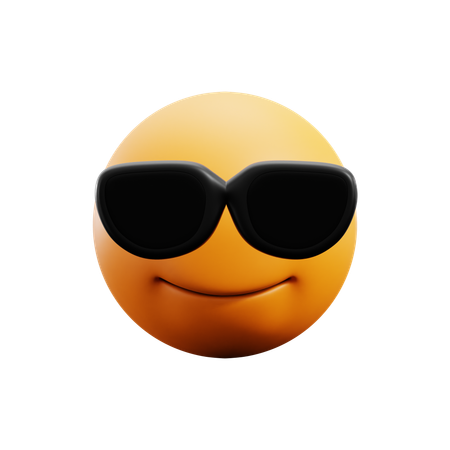 Lächelndes Gesicht mit Sonnenbrille  3D Icon