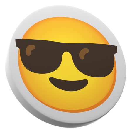 Lächelndes Gesicht mit Sonnenbrille  3D Icon