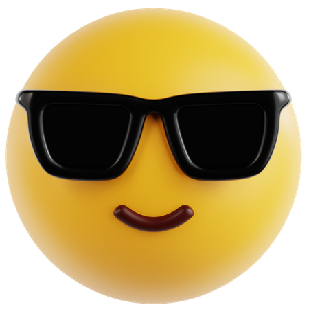 Lächelndes Gesicht mit Sonnenbrille  3D Icon