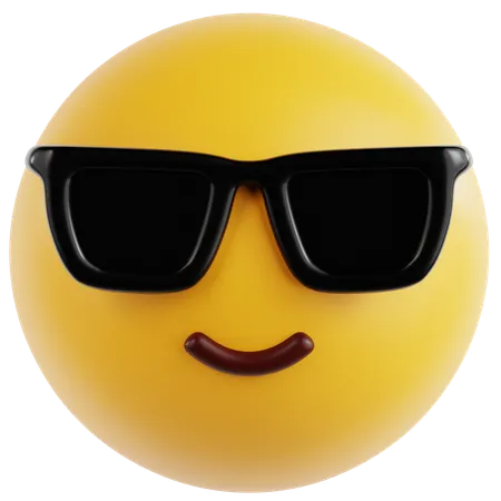 Lächelndes Gesicht mit Sonnenbrille  3D Icon