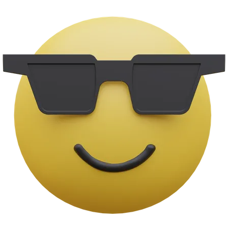Lächelndes Gesicht mit Sonnenbrille  3D Icon