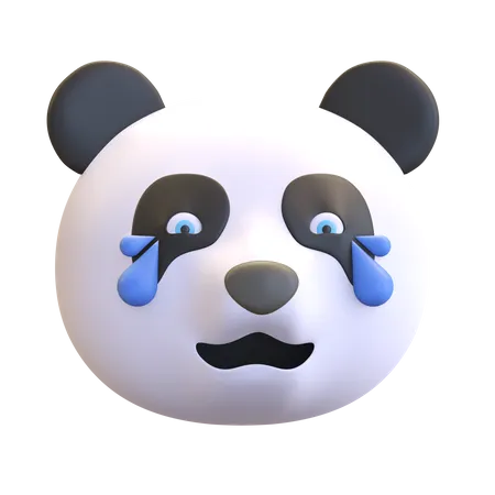Lachender Panda Gesicht Emoticon Cartoon 3 D Render Illustration 3D Emoji