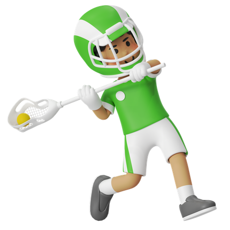 Lacrosse Boy Passing Ball  3D Icon