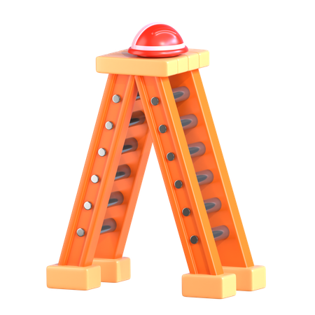 Ladder with Helmet  3D Icon