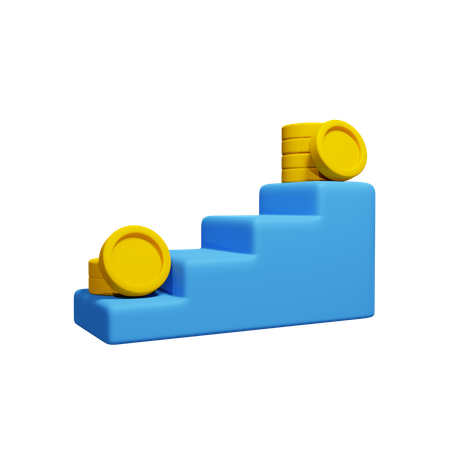 Ladder With Money  3D Icon