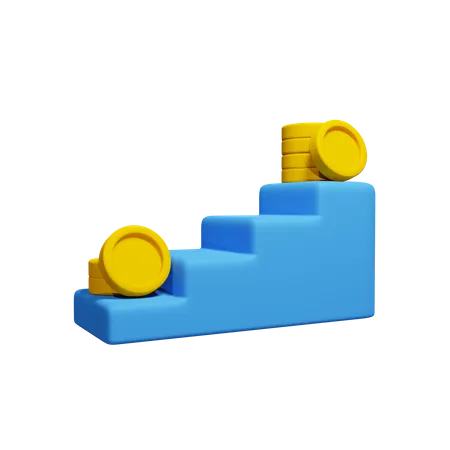 Ladder With Money  3D Icon